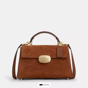 Eliza Top Handle Bag In Suede